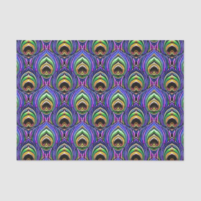 lenço de papel da pena do pavão (Frente )