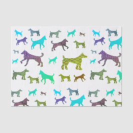 Lenço de papel da silhueta do cão