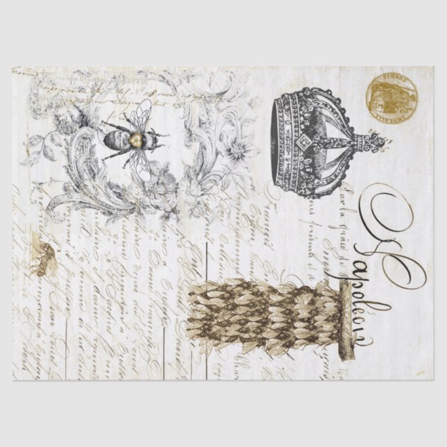 Lenço de papel de Decoupage do roteiro da abelha (Frente )