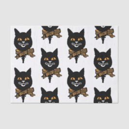 Lenço de papel do CAT PRETO da ARTE NOUVEAU