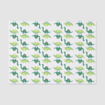 Lenço de papel do dinossauro verde
