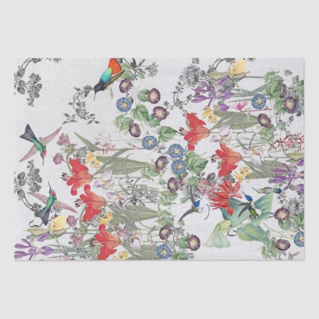 Lenço de papel do jardim dos pássaros do colibri (Frente )