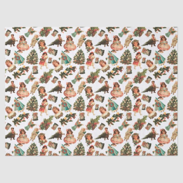 Lenço de papel do Natal do Victorian (Frente )