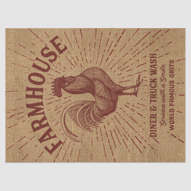 Lenço de papel do olhar de serapilheira do galo da (Frente )