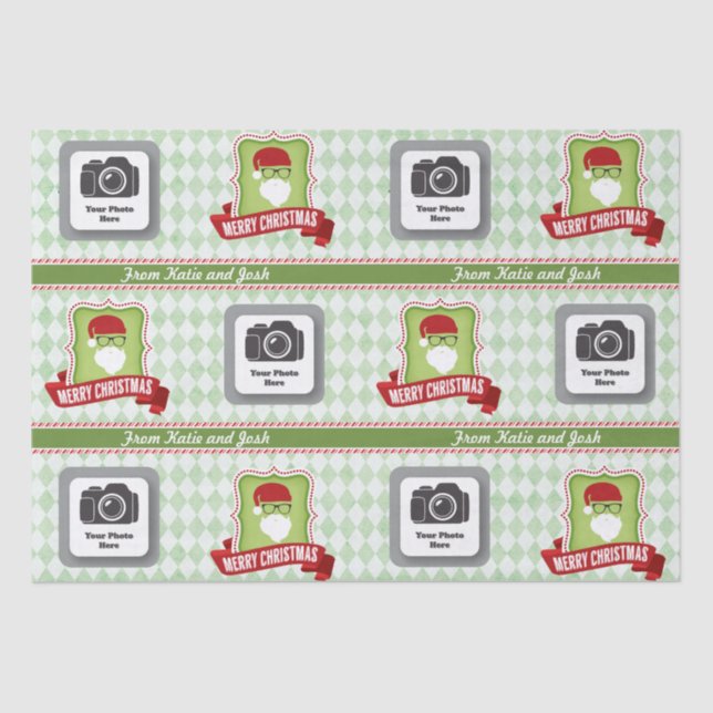 Lenço de papel do papai noel do hipster (Frente )