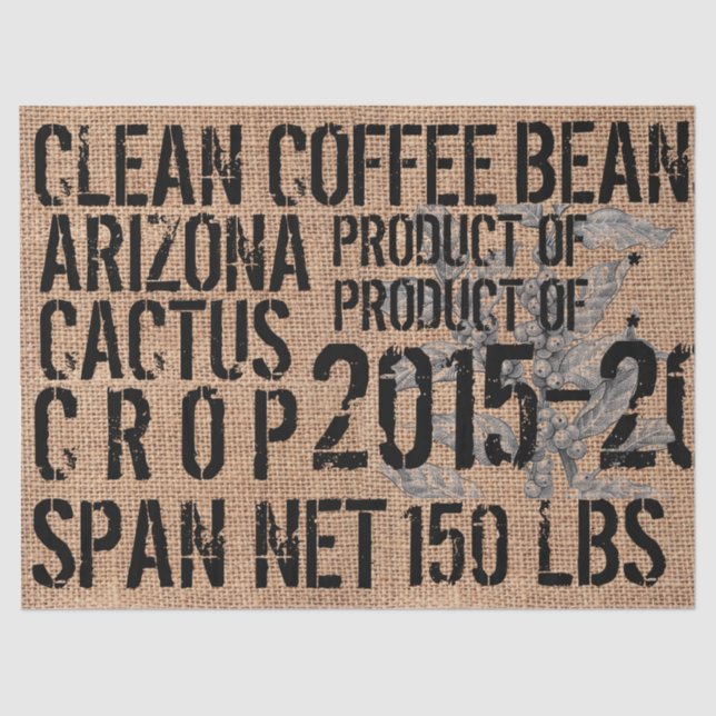 Lenço de papel do saco de feijão do café - (Frente )