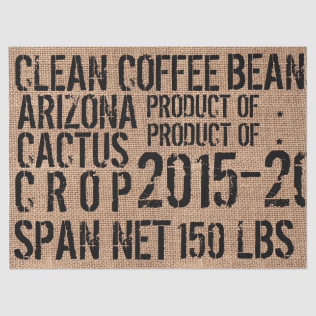 Lenço de papel do saco de feijão do café - (Frente )