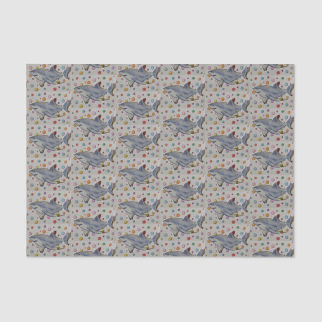 Lenço de papel do tubarão e das bolinhas (Frente )
