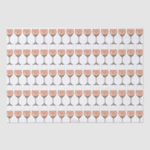 Lenço de papel do vidro de vinho rosé