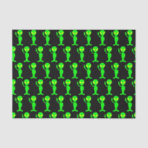 Lenço de papel estrangeiro verde/preto de néon