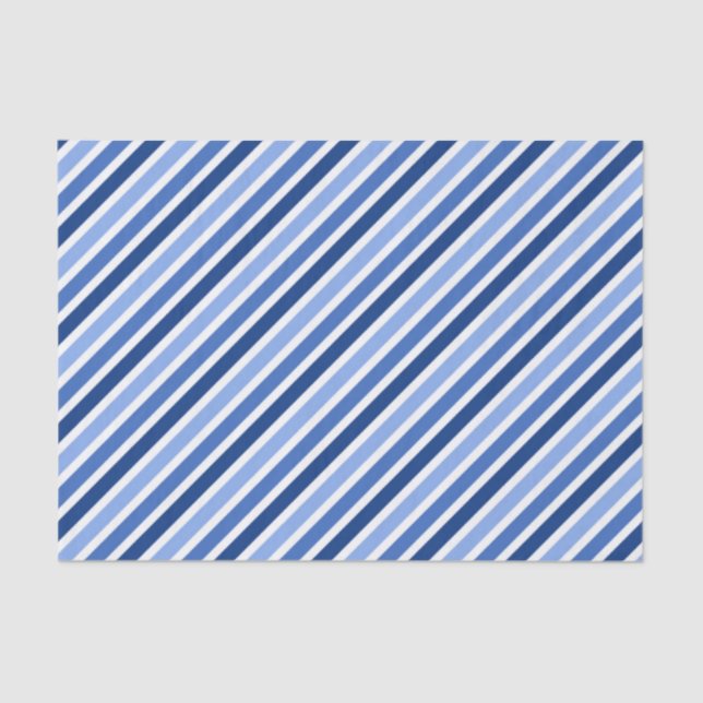 Lenço de papel listrado: Listras azuis e brancas (Frente )