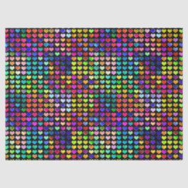 Lenço de papel pequeno colorido dos corações do