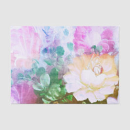 Lenço de papel pintado floral da flor