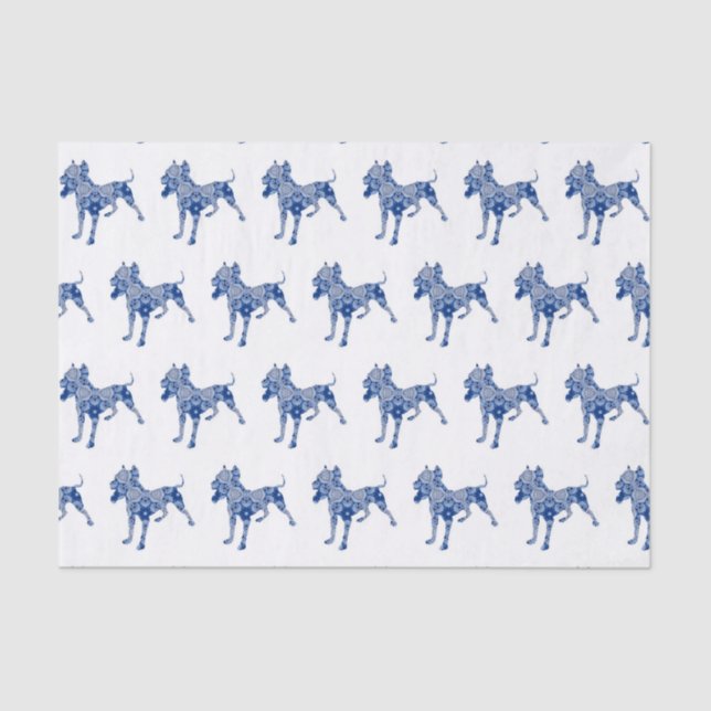 Lenço de papel pipe% azul do no. 1% do cão de (Frente )