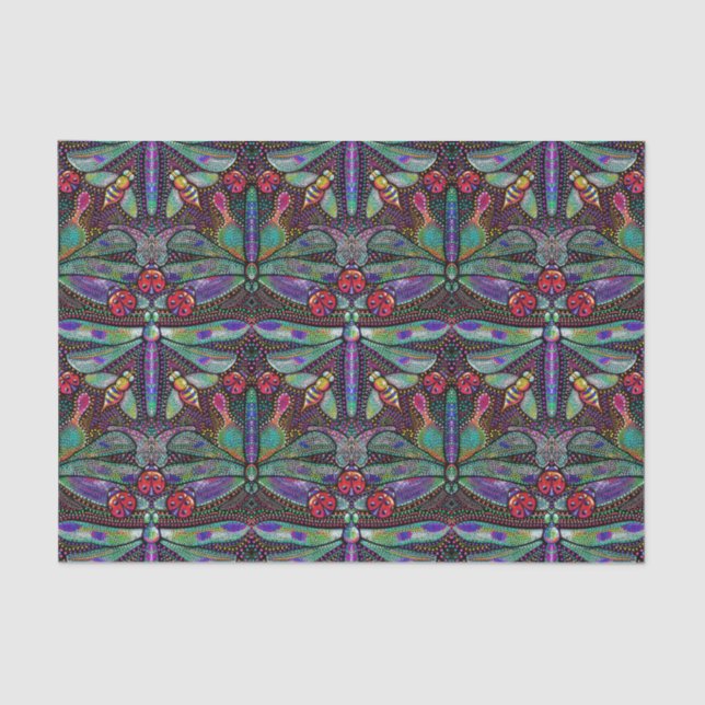 Lenço de papel pontilhado da libélula (Frente )