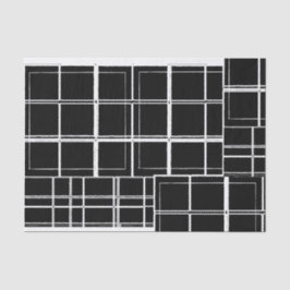 Lenço de papel preto e branco da xadrez