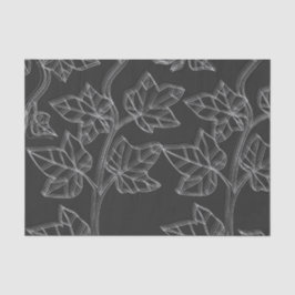 Lenço de papel preto e branco das folhas