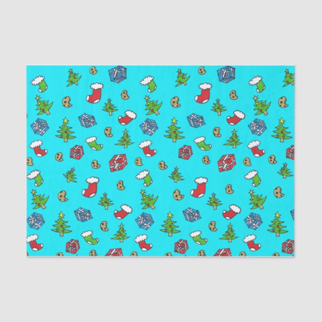 Lenço de papel tirado mão do Natal (Frente )