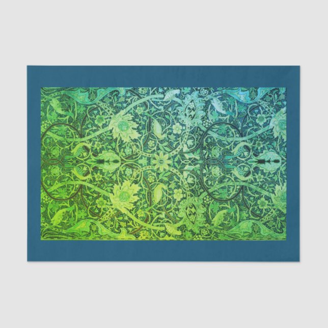 Lenço de papel VERDE de William Morris (Frente )