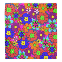 Flores retros do hippy