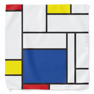 Lenço Mondrian Minimalist Geométrico De Stijl Modern Art