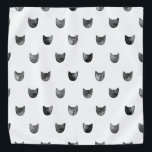 Lenço Padrão de Gato de Gato de Gato Branco e Gato Gótic<br><div class="desc">Padrão de Gato de Gato de Gato Branco e Gato Gótico Preto</div>