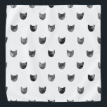 Lenço Padrão de Gato de Gato de Gato Branco e Gato Gótic<br><div class="desc">Padrão de Gato de Gato de Gato Branco e Gato Gótico Preto</div>