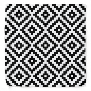 Lenço Preto & branco astecas de Ptn do bloco do símbolo