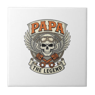 Lenda do Crânio do Motociclista Papa Vintage