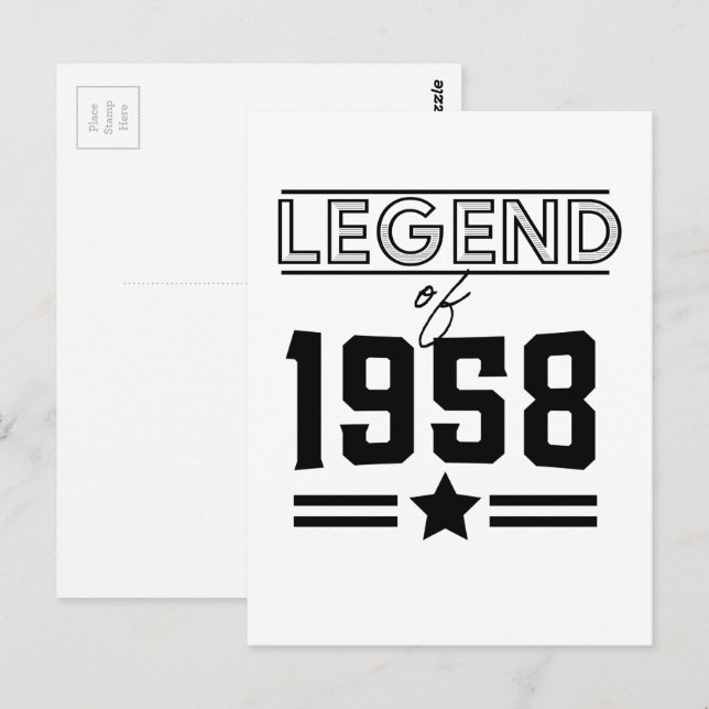 Lenda Vintage de 1957 Cartão Postal (Frente/Verso)