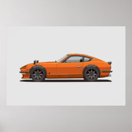 Lendário Pôster Clássico Laranja 240z Fairlady Bug