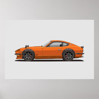 Lendário Pôster Clássico Laranja 240z Fairlady Bug