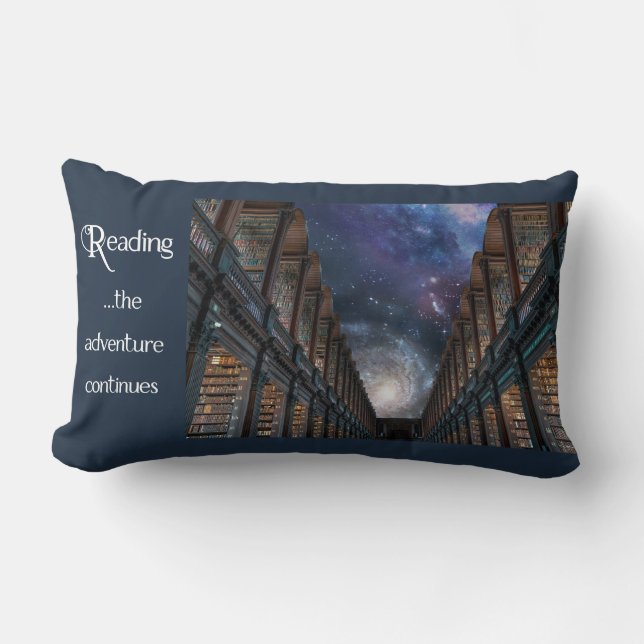 Lendo... a aventura continua a almofada lombar (Frente)