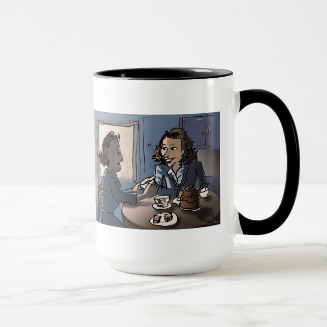 Lendo a caneca das folhas (Direita)