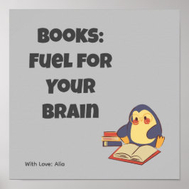 Lendo a motivação dos livros dizendo poster