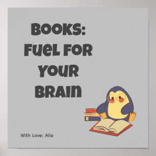 Lendo a motivação dos livros dizendo poster
