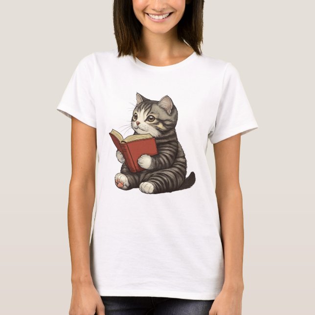 Lendo Camisa De Gato, Camisa De Sobremesa De Gato (Frente)