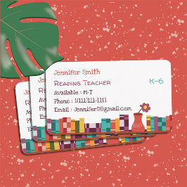 Lendo Cartões de visitas Padrão de Bookshelf do pr