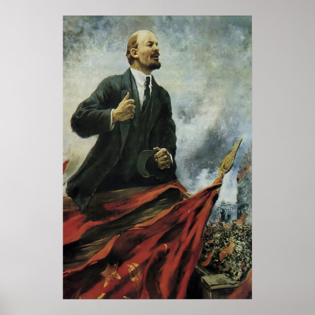 Lenin Portrait Soviet Propaganda Poster - CCCP (Frente)