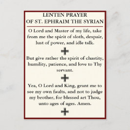 Lenten Prayer of Ruas, Ephraim, o cartão sírio