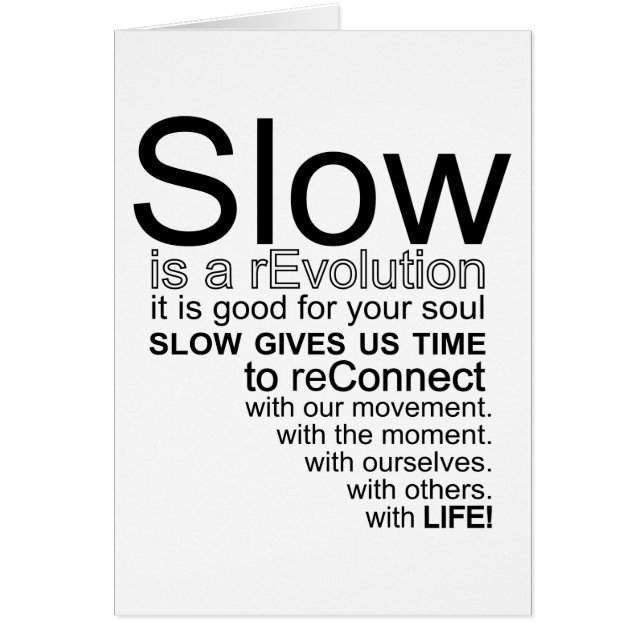 Lento é um cartão do manifesto do reEvolution (Frente)