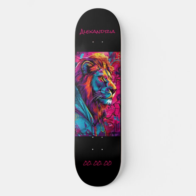 Leo Astrology Grafitti Personalizado skate (Frente)