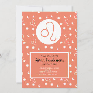 Leo Lion fire zodidion, sinal de convite modelo