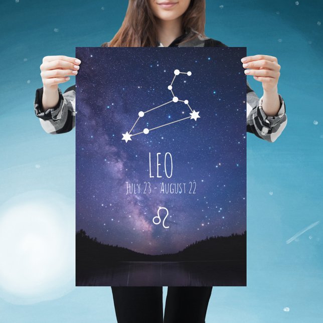 Leo | Poster de constelação Zodiac Personalizada (Criador carregado)