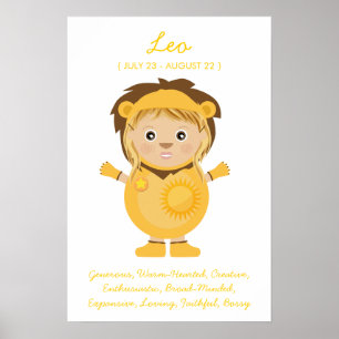 Leo - poster do horóscopo da menina