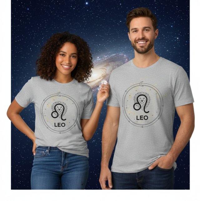 Leo Zodiac Sign Astrology Lion T-Shirt (Criador carregado)