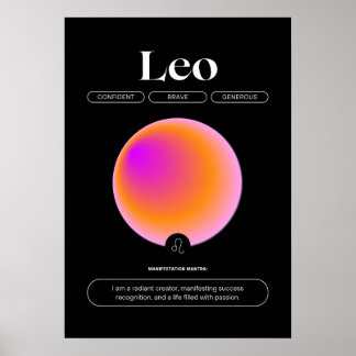 Leo Zodiac Sinal Poster