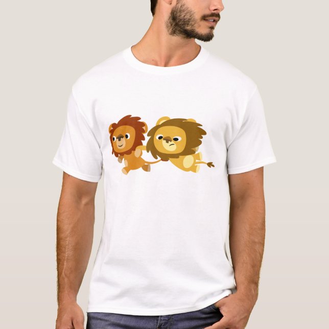 Leões de animação bonitos em camiseta infantil apr (Frente)
