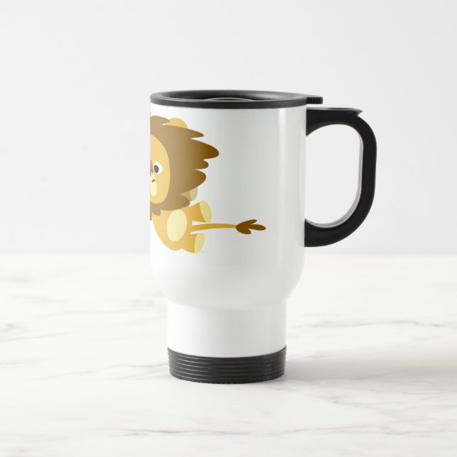 Leões de desenho bonitos numa caneca de Viagem ao  (Direita)