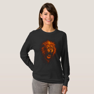 León de fuego Camiseta manga larga